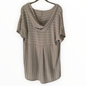 Coverstitched Hooded Striped Tee